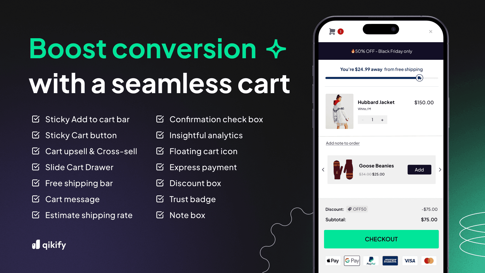Qikify Slide Cart Drawer screenshot 1