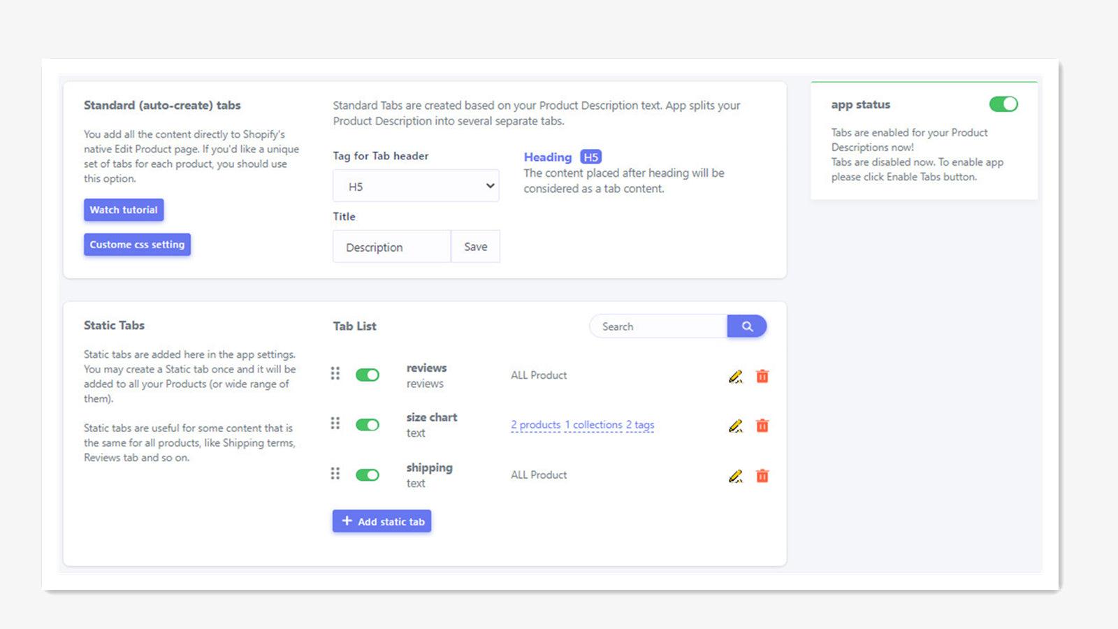 Ymq Product Tabs screenshot 2