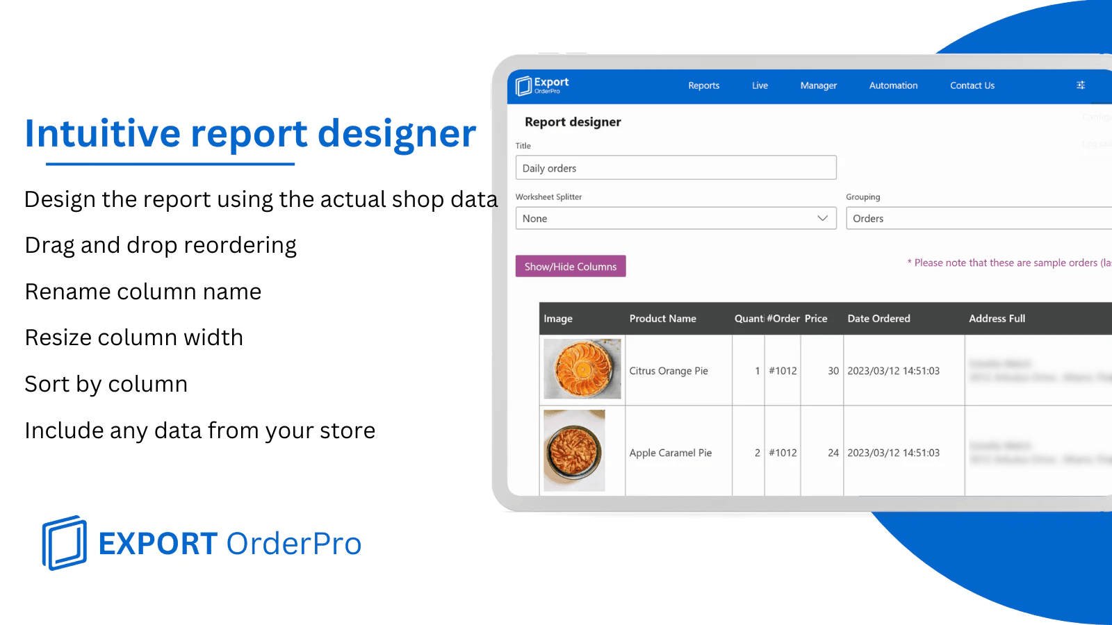 EXPORT OrderPro: Order reports screenshot 1