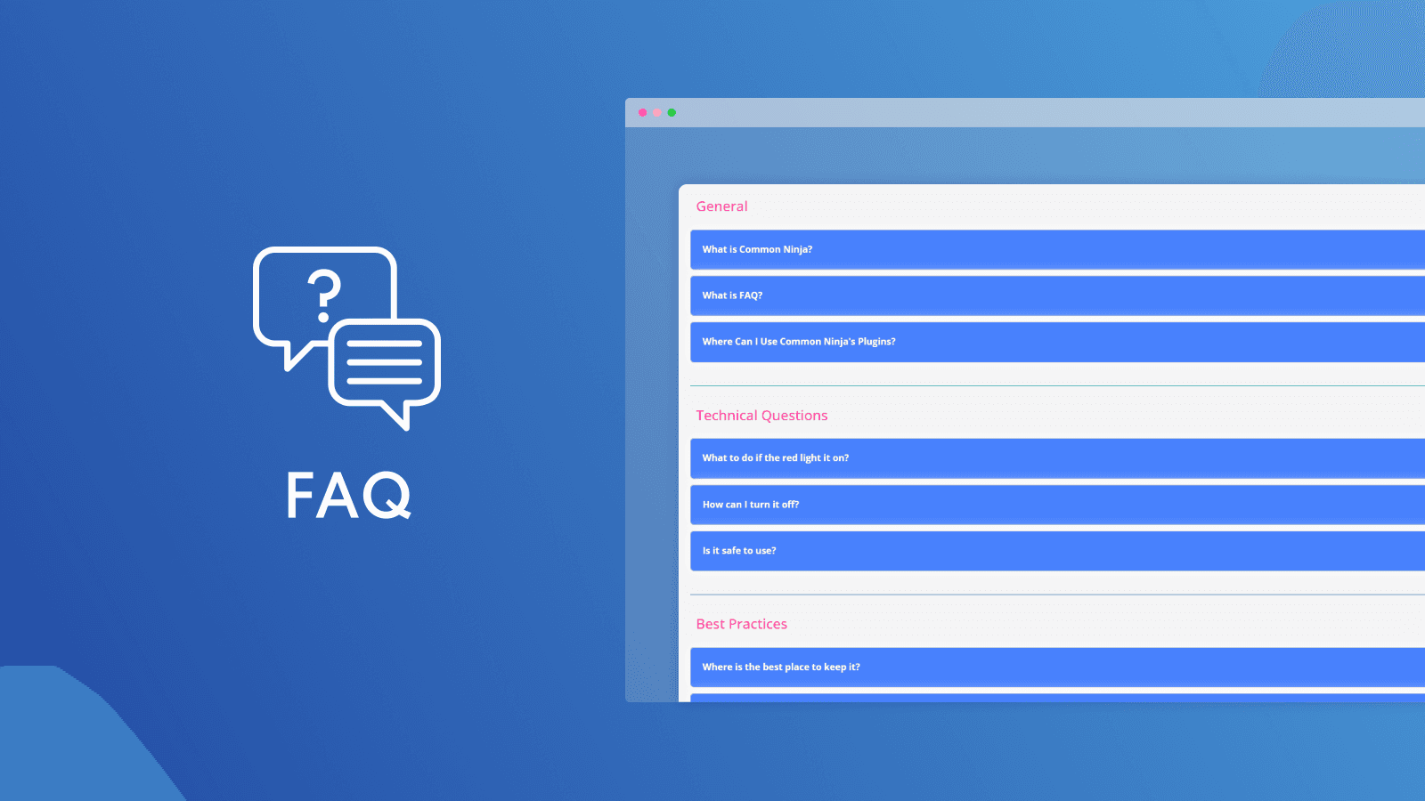 Common Ninja FAQ screenshot 1