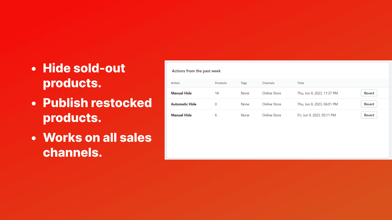 Knockout ‑ Hide Out Of Stock screenshot 1