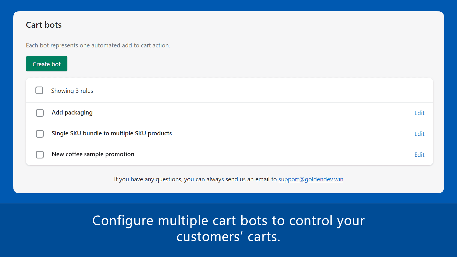 CartBot: Gift with purchase screenshot 2
