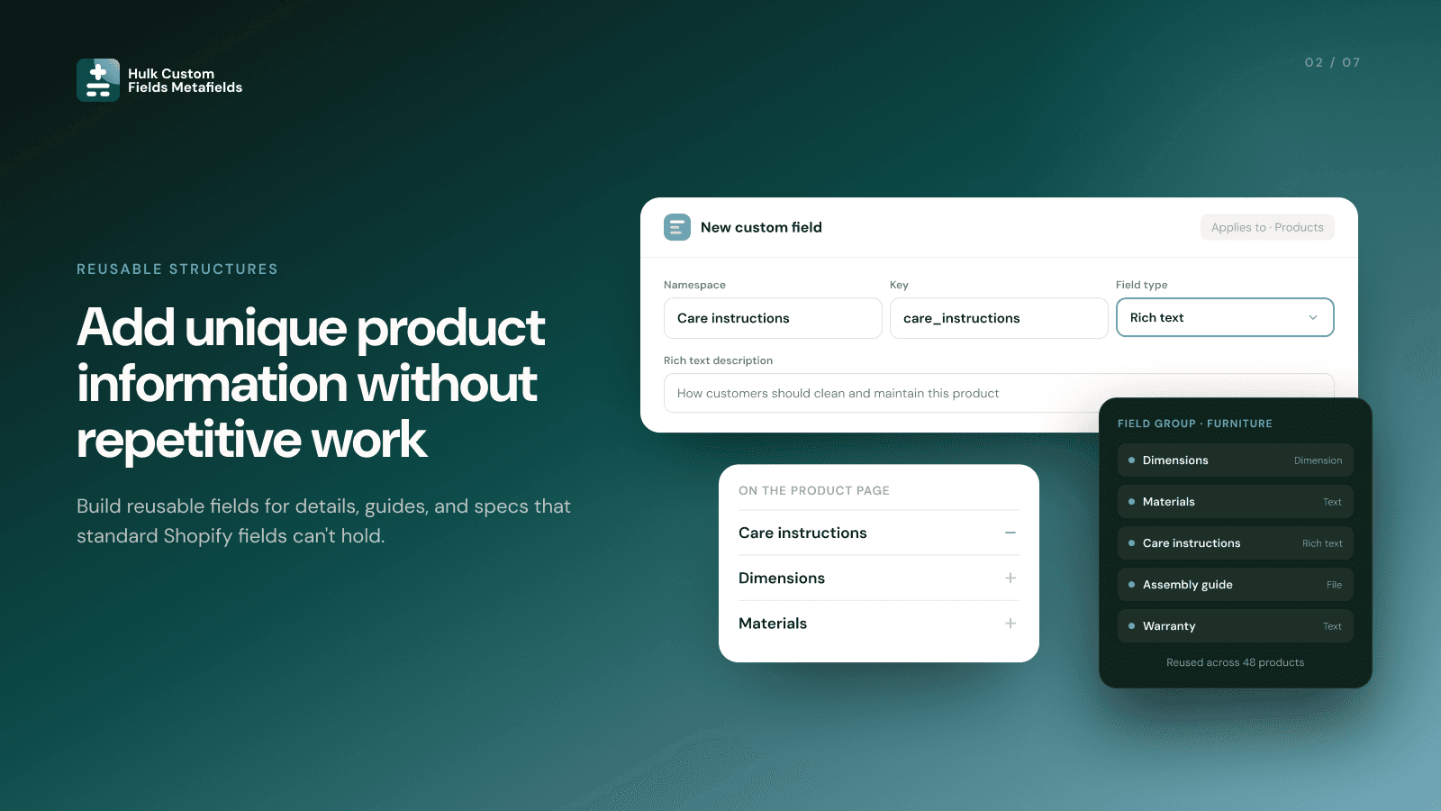 Hulk Custom Fields Metafields screenshot 2