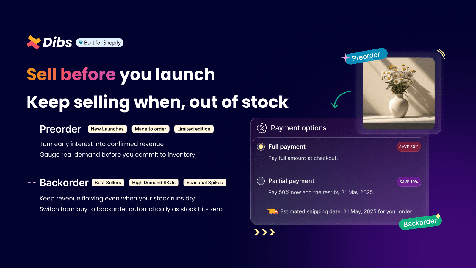 Dibs – Preorders & Backorders screenshot 1