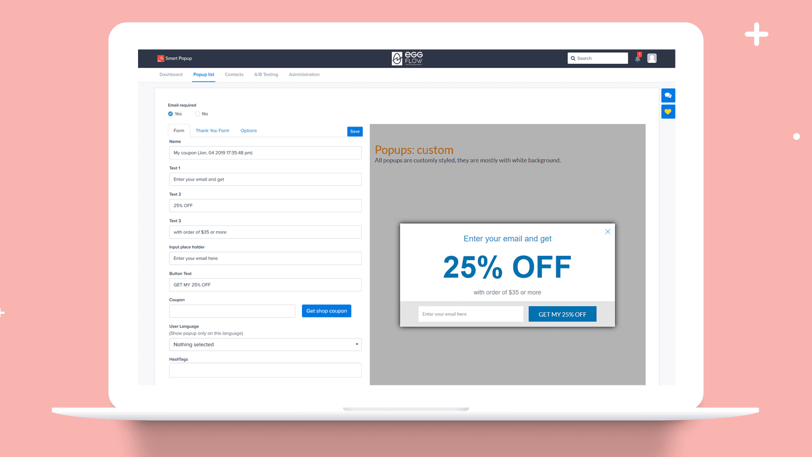 Smart Pop ‑ Pop Ups, Email screenshot 2
