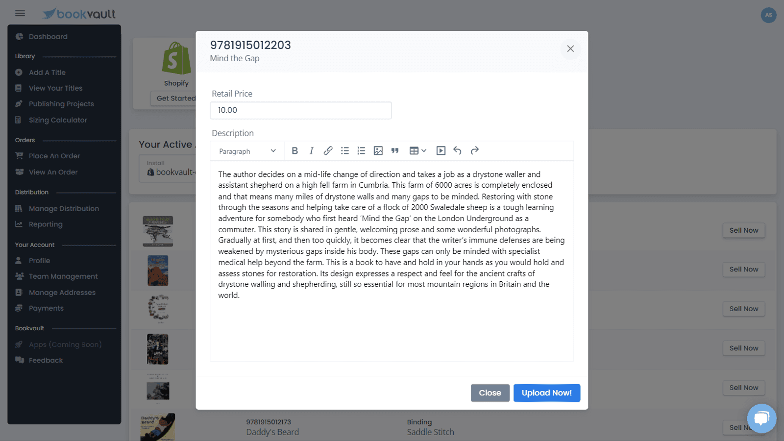 Bookvault screenshot 2
