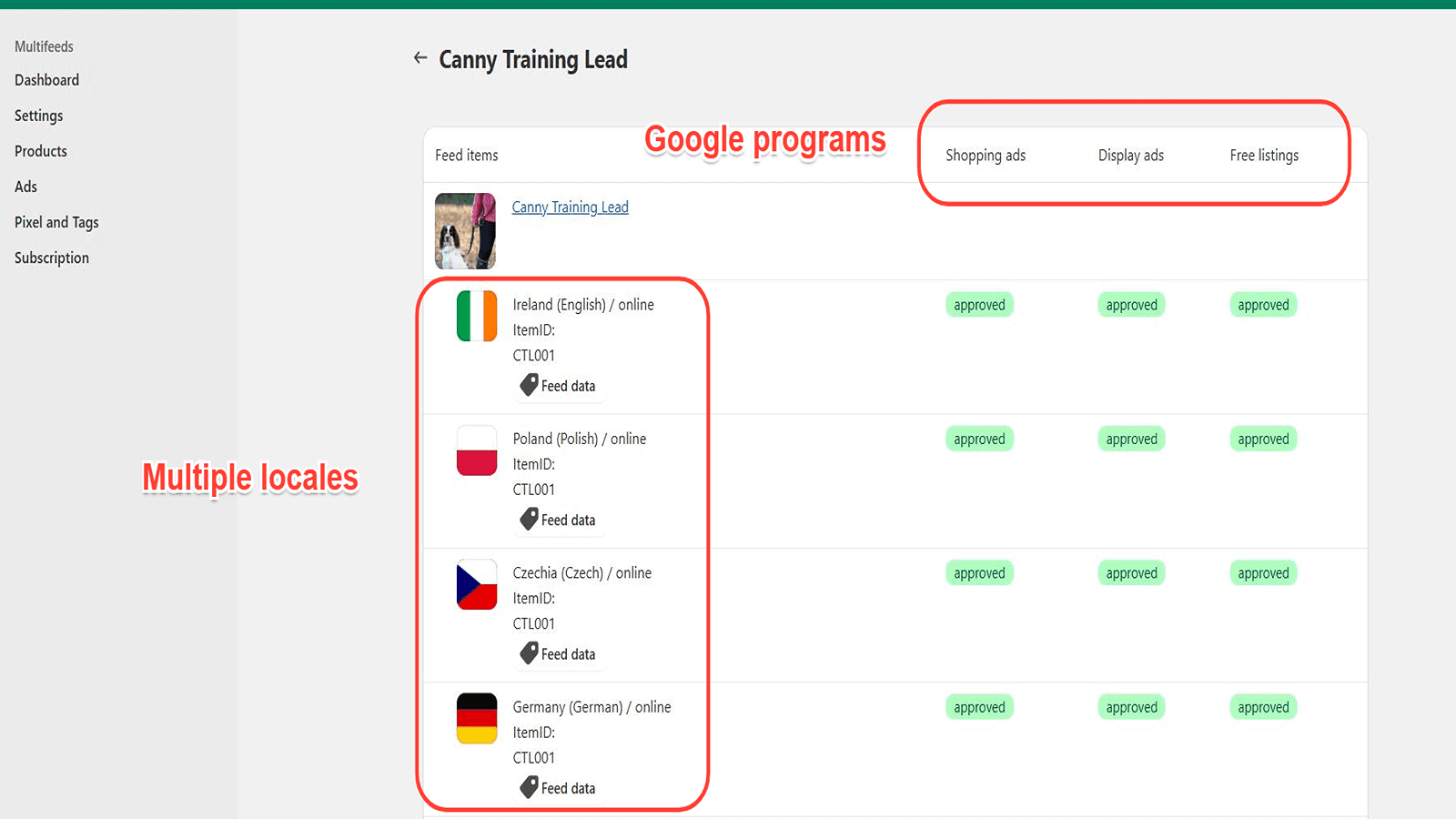 Multifeed Google Shopping Feed screenshot 1