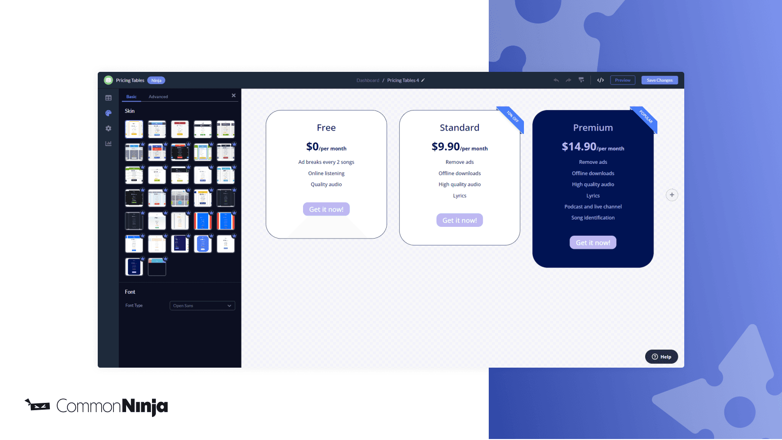 Common Ninja Pricing Tables screenshot 2