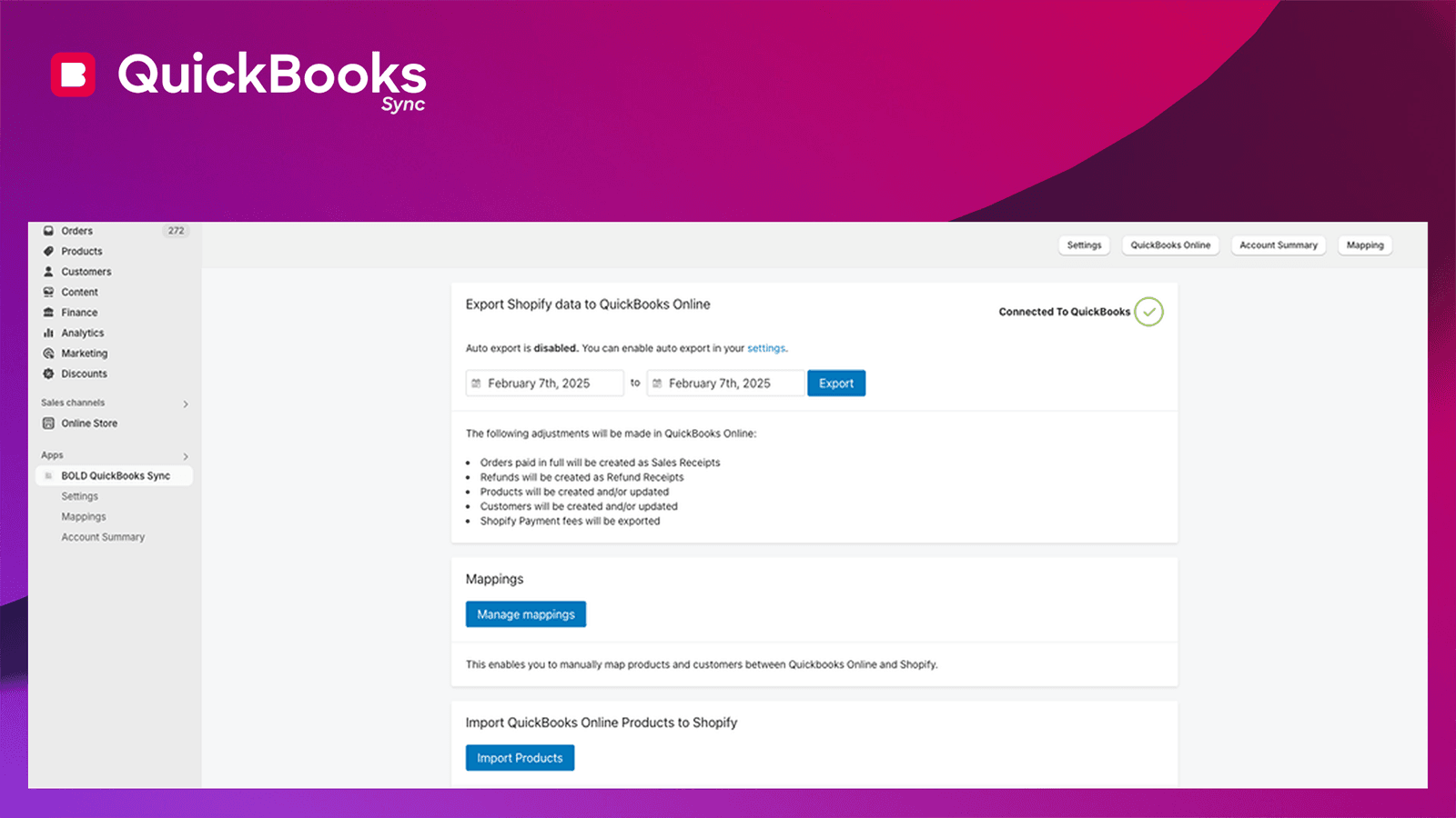 BOLD QuickBooks Sync screenshot 2