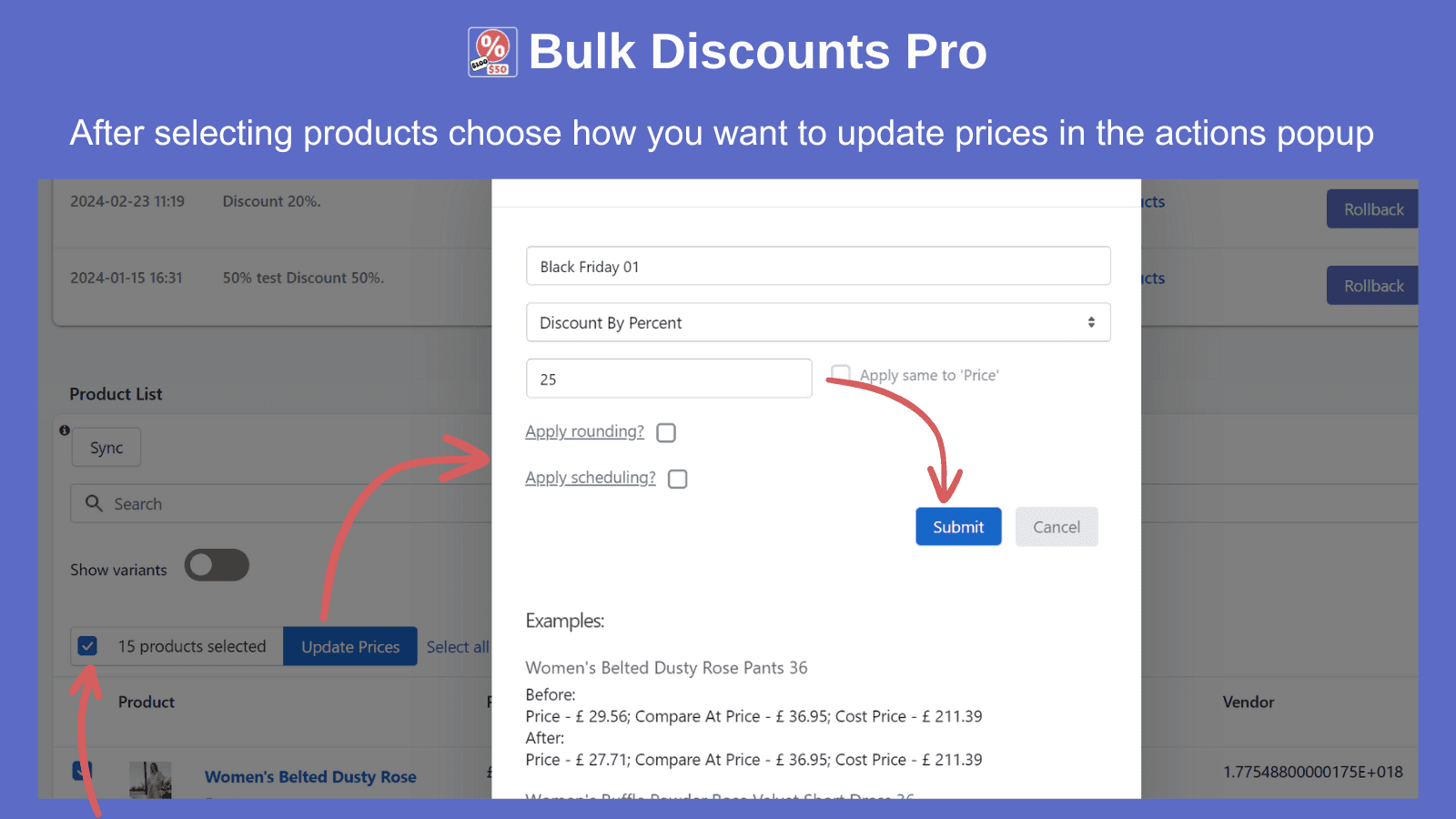 Bulk Discounts Price Edits APP screenshot 2