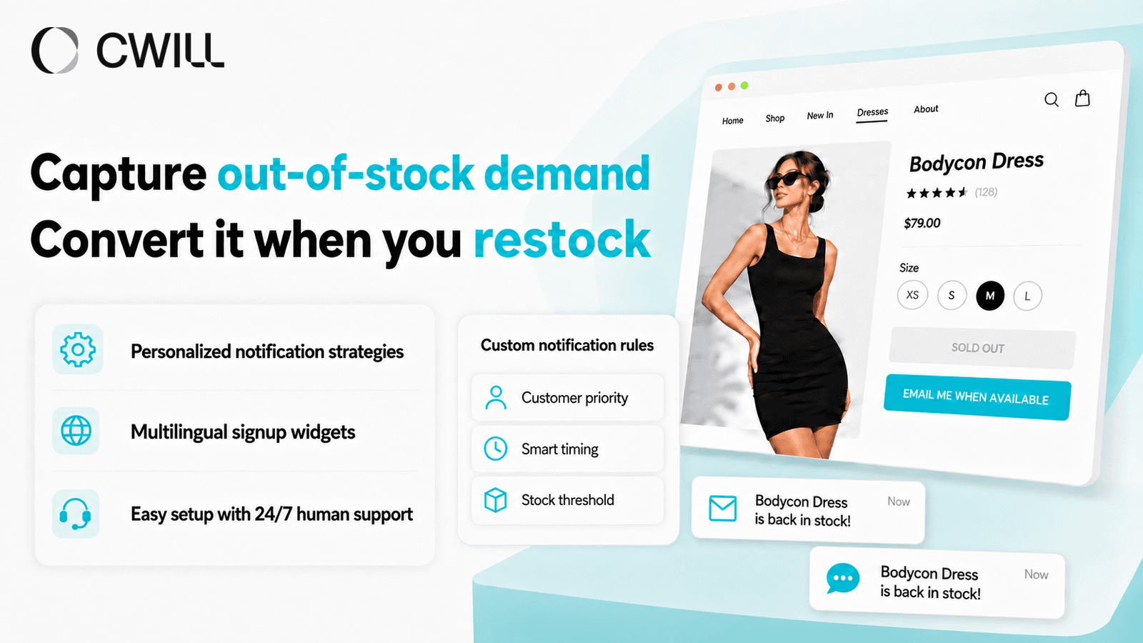 CWILL Back in Stock Notify Me! screenshot 1