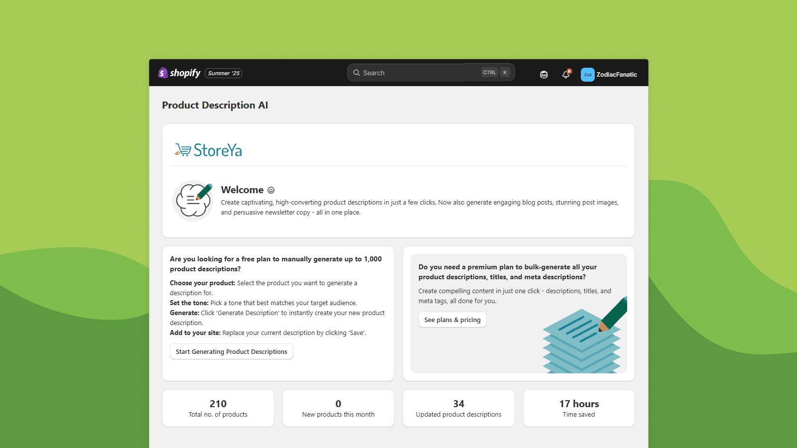 AI ChatGPT Product Description screenshot 1