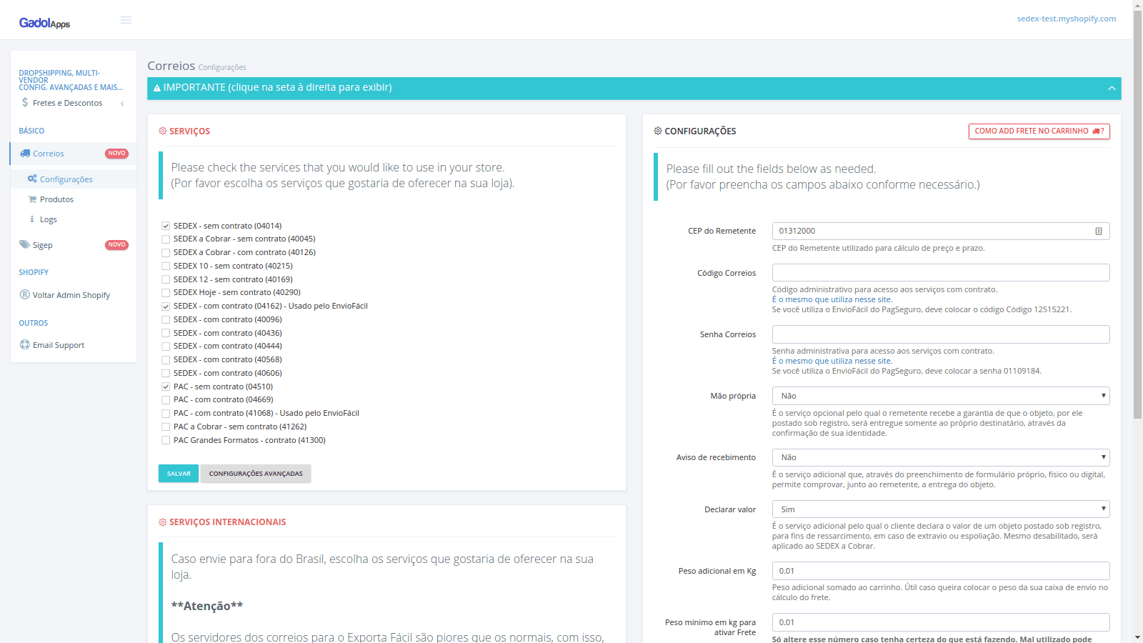 Correios ‑ SEDEX ‑ PAC screenshot 2