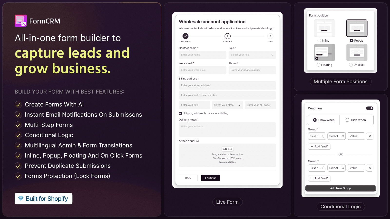 FormCRM Contact Form Builder screenshot 1