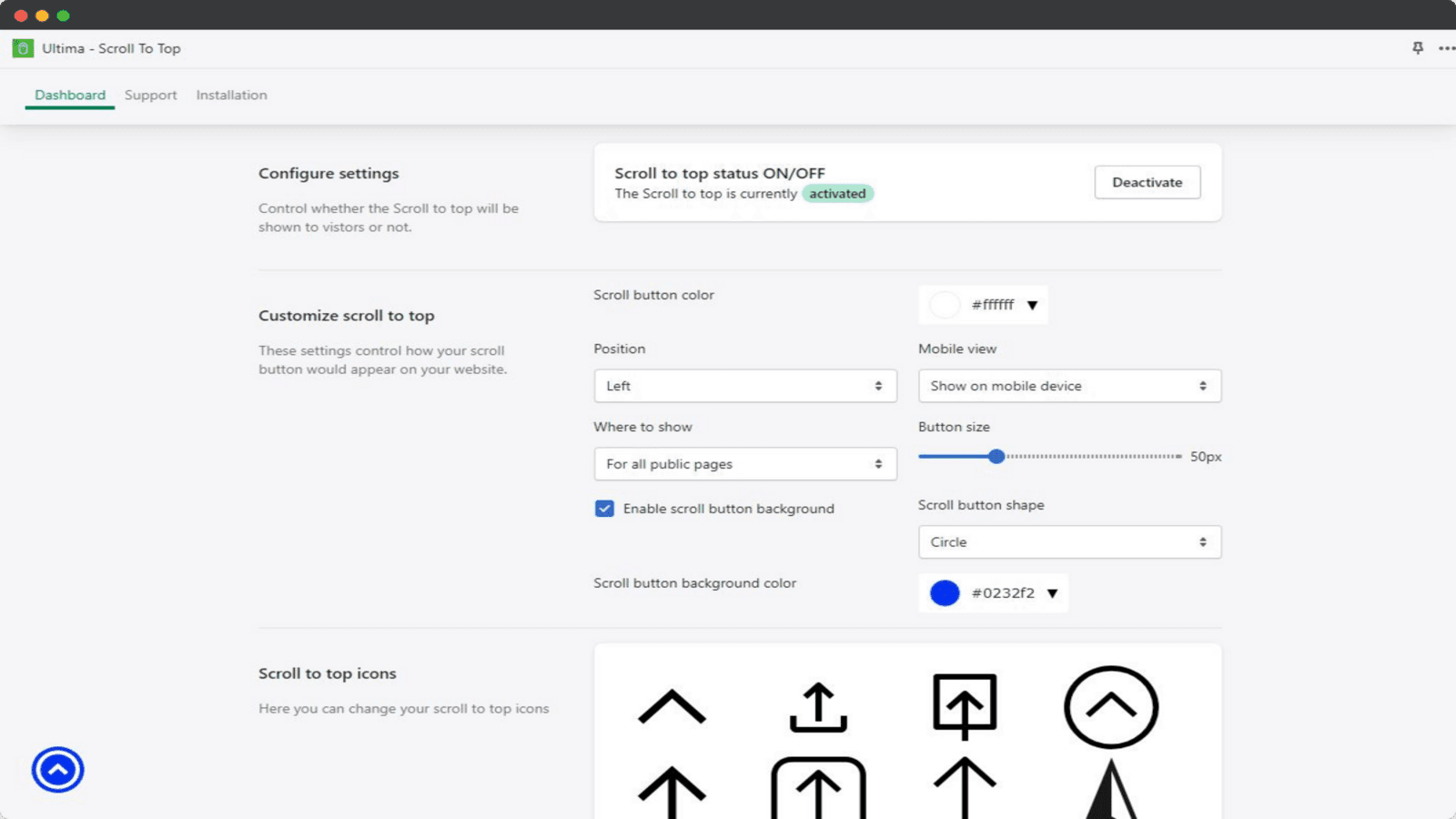Ultima ‑ Scroll To Top screenshot 2