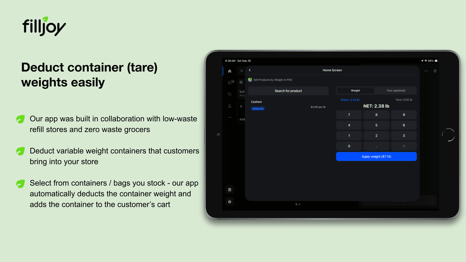 Filljoy Sell by Weight for POS screenshot 2