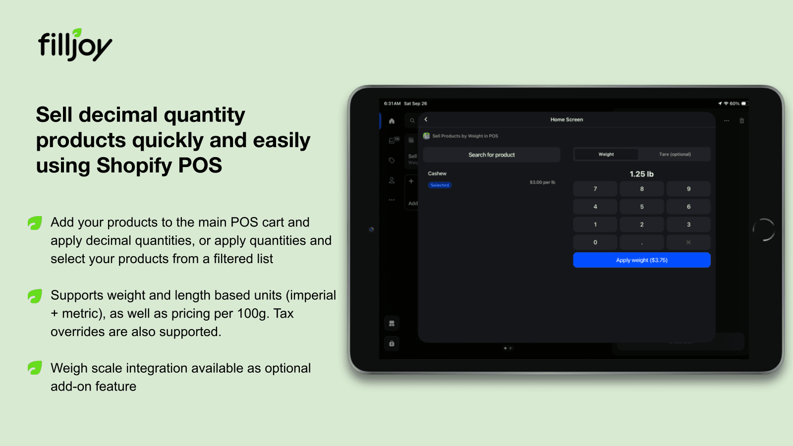 Filljoy Sell by Weight for POS screenshot 1