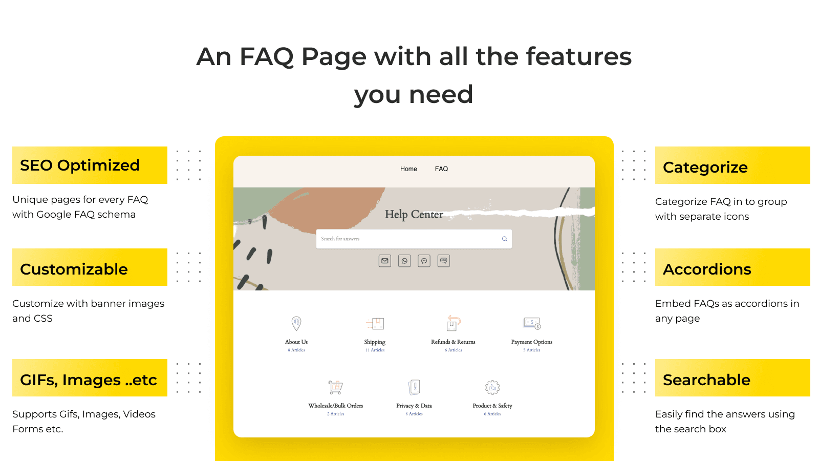 Corner FAQ Page & Help Center screenshot 2