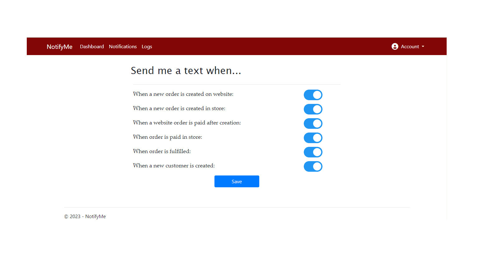 NotifyMe screenshot 2