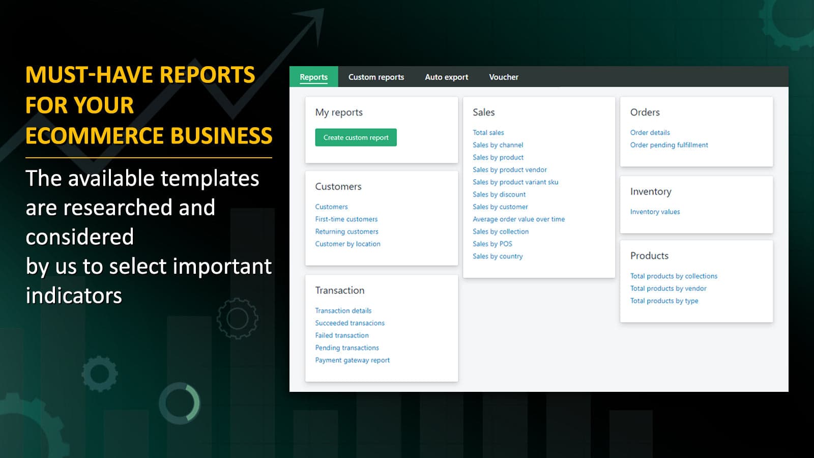Shop Reports ‑ Data Export screenshot 1