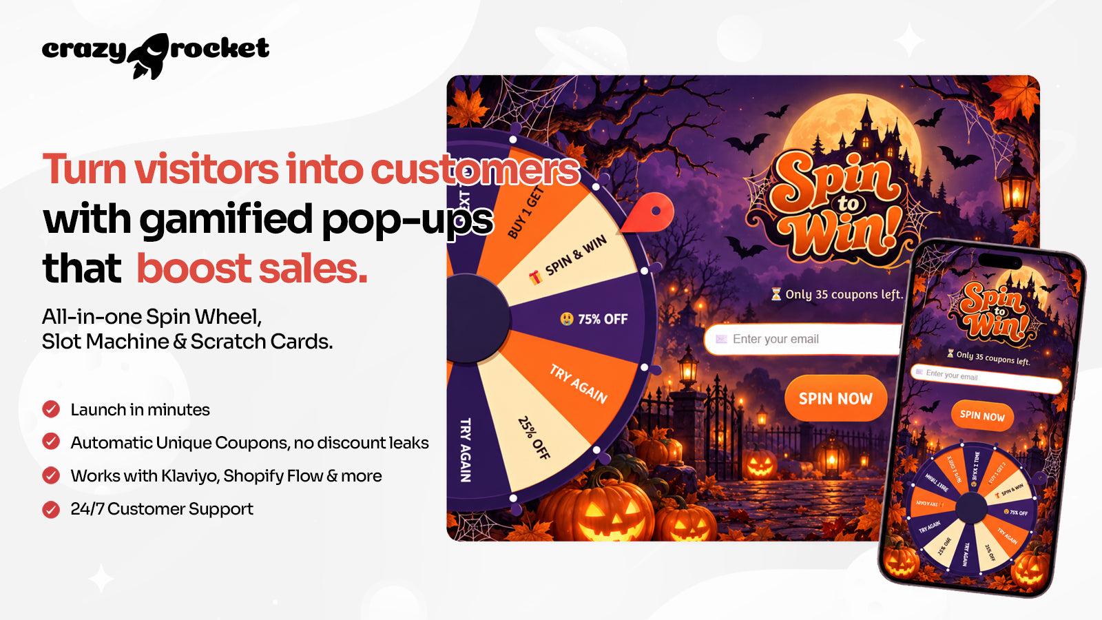 CrazyRocket • Spin Wheel PopUp screenshot 1