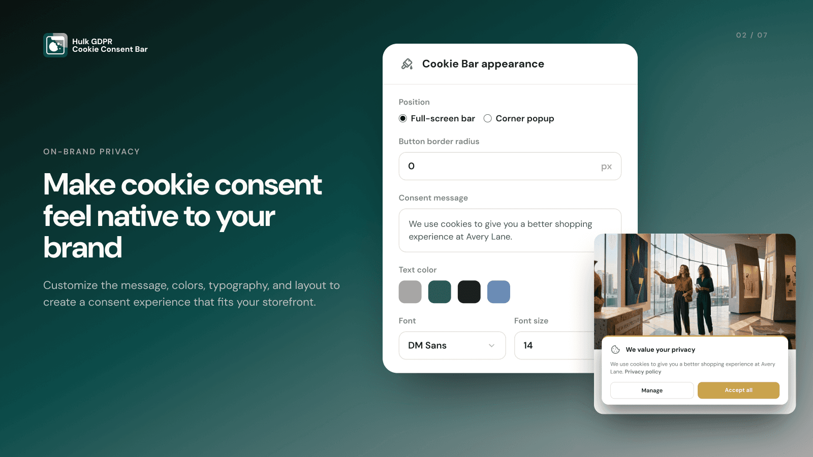Hulk GDPR Cookie Consent Bar screenshot 2