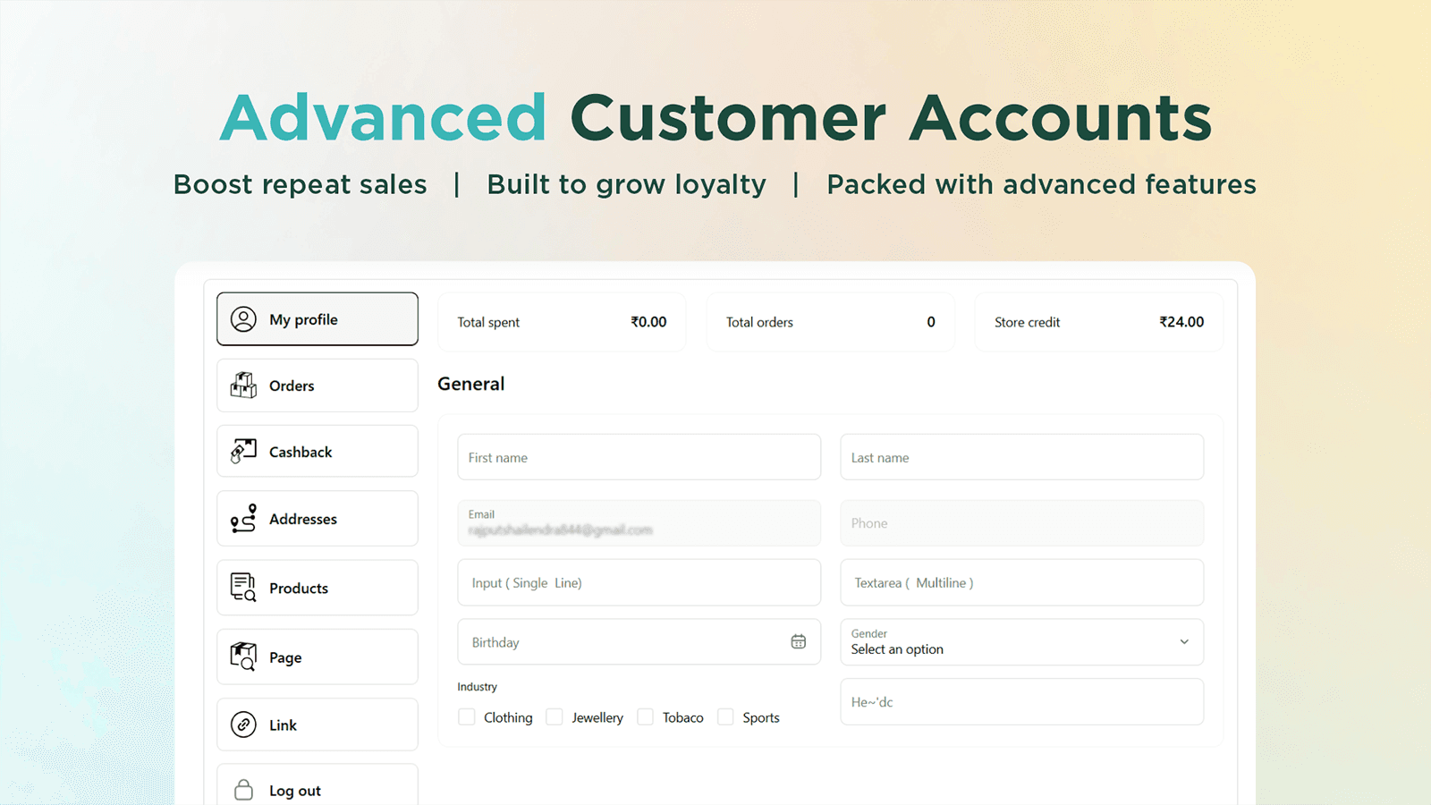 Custlo ‑ Customer accounts app screenshot 1