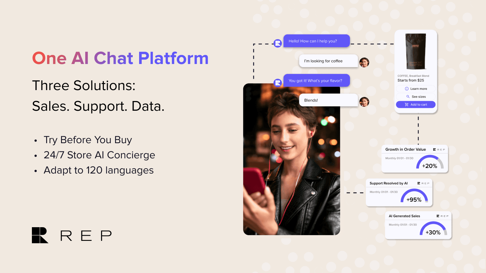 Rep AI: AI Agent & Live Chat screenshot 1