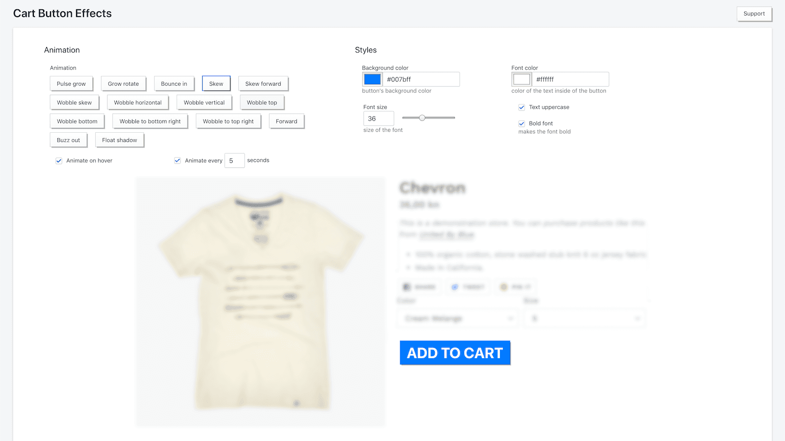 Ada CTA: Cart Button Animation screenshot 2