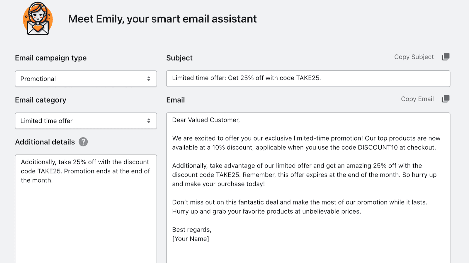 Emily ‑ Smart Email Assistant screenshot 2