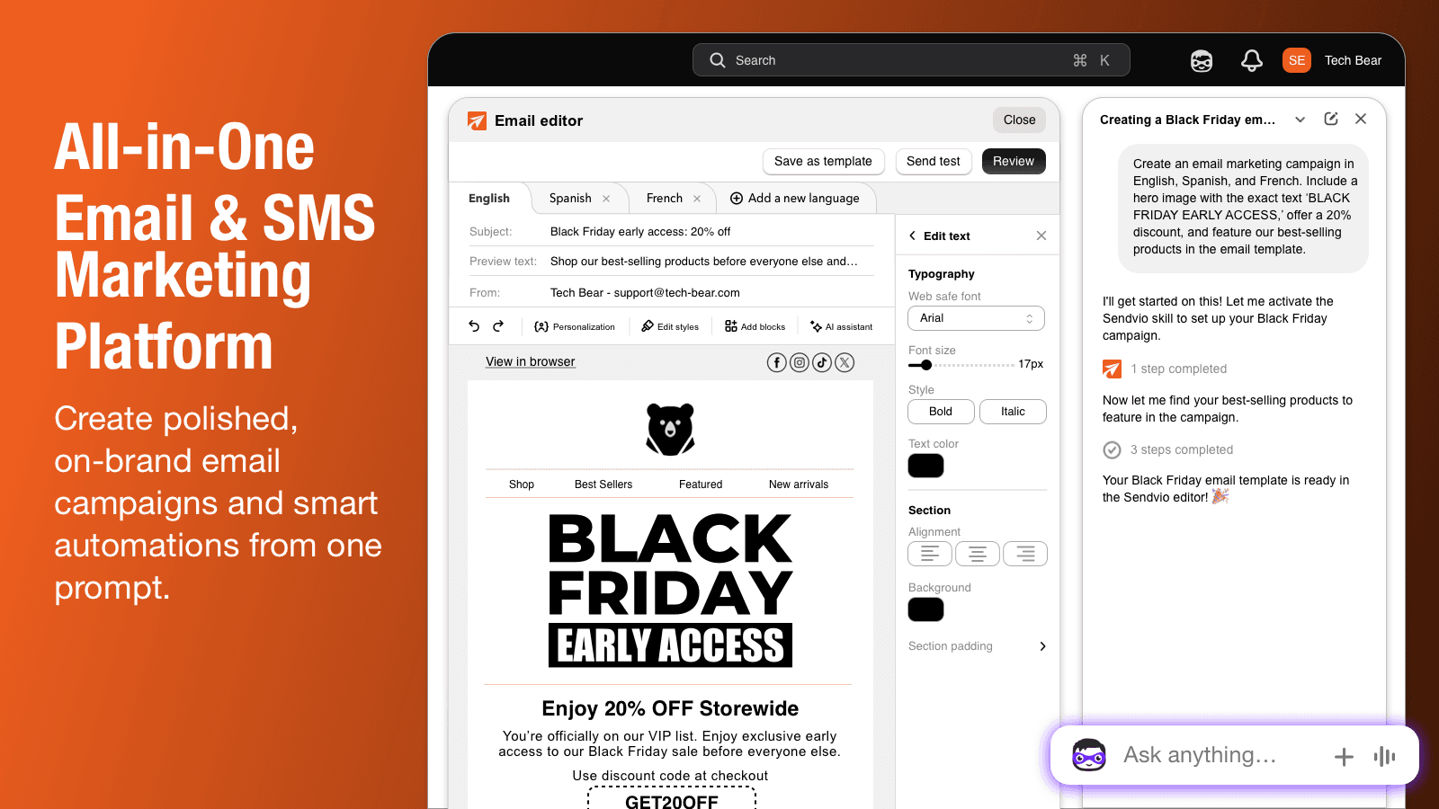 Sendvio: Email Marketing & SMS screenshot 1