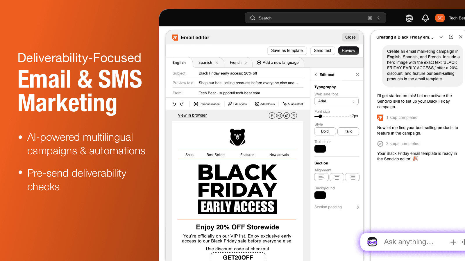 Sendvio: Email Marketing & SMS screenshot 1