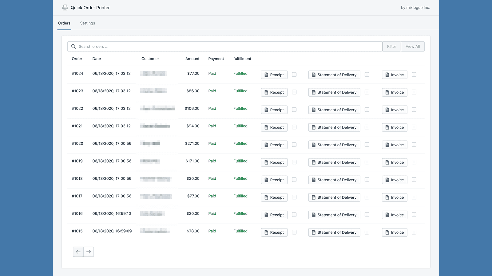 Mixlogue Quick Order Printer screenshot 2