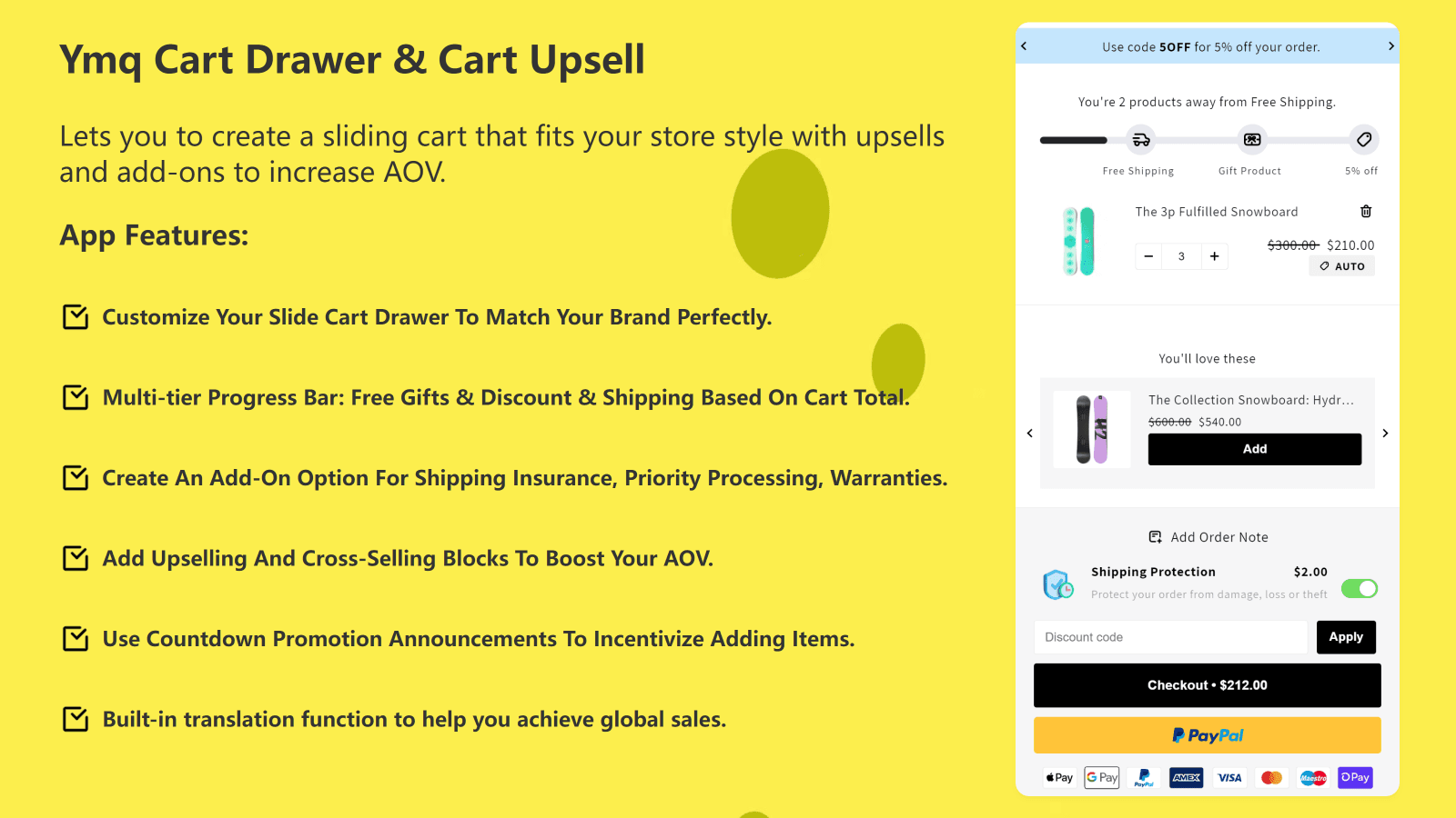 Ymq Cart Drawer & Cart Upsell screenshot 1