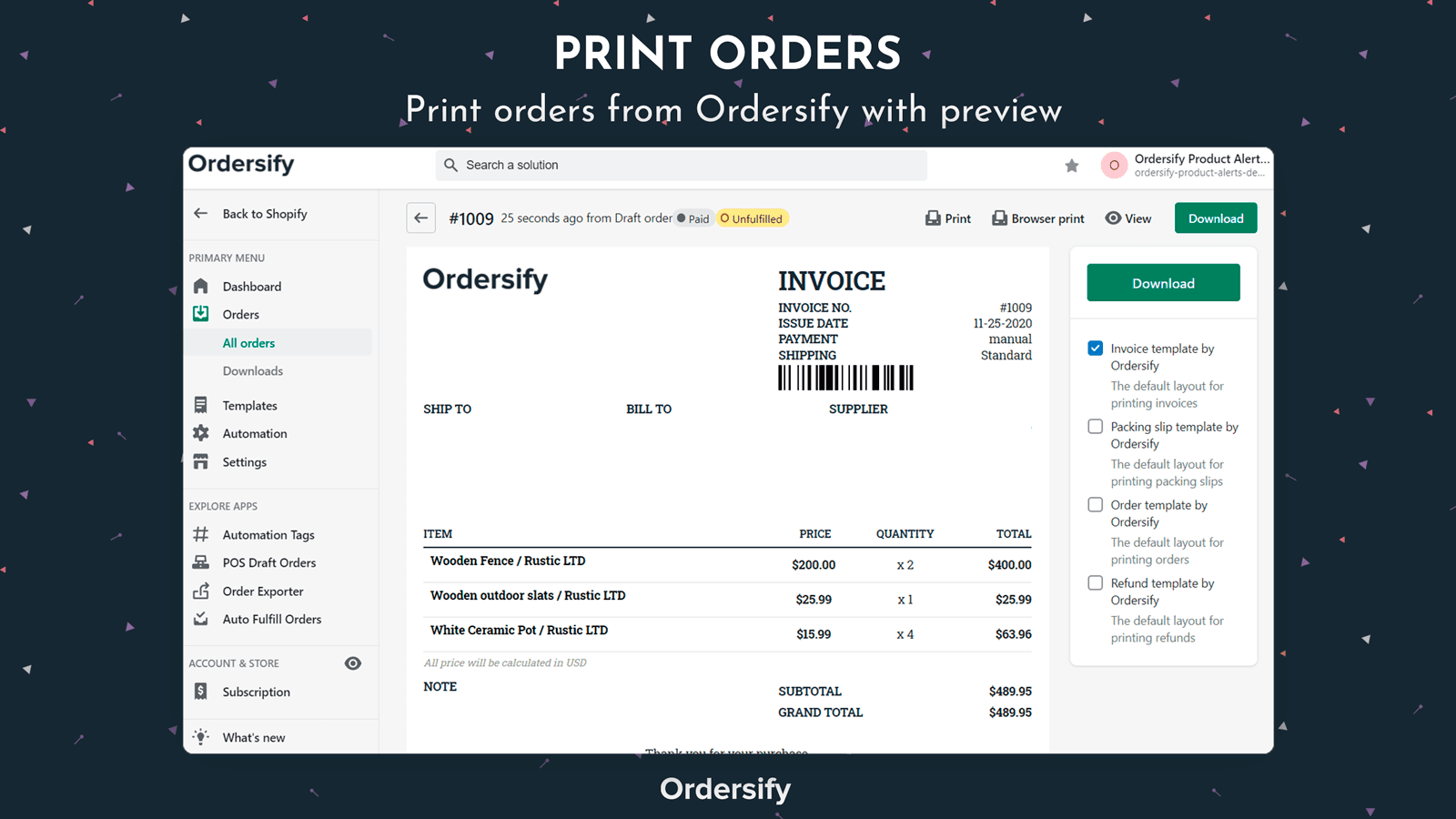 Ordersify: PDF Order Printer screenshot 2